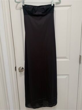 Vintage Wonder Maid Non Cling Black Strapless Full long Slip dress